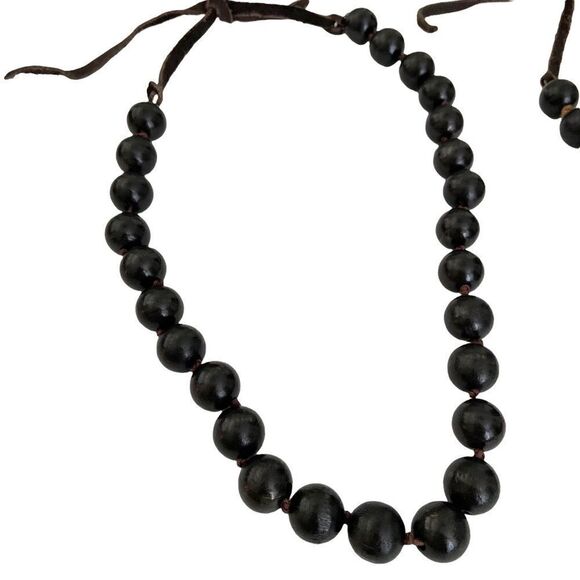Boho Black Beaded Necklace Bundle of 2 in One Size - Picture 3 of 8